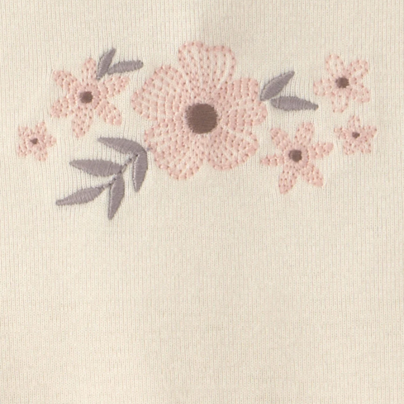 Conjunto 3 piezas floral con blusa y mameluco para bebita