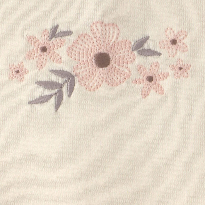 Conjunto 3 piezas floral con blusa y mameluco para bebita