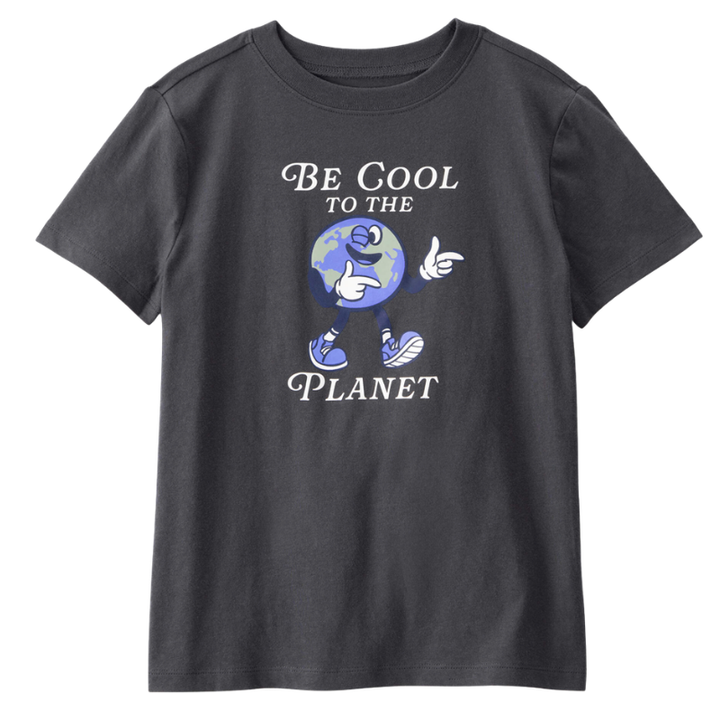 Camiseta para niño con estampado del planeta "Be Cool to the Planet"