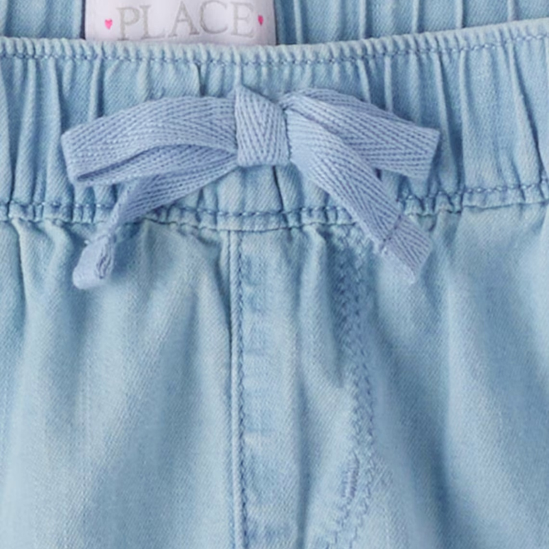 Short de chambray para niña con pretina elástica
