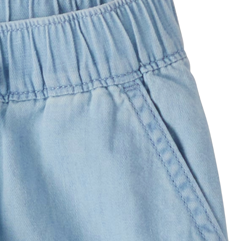 Short de chambray para niña con pretina elástica