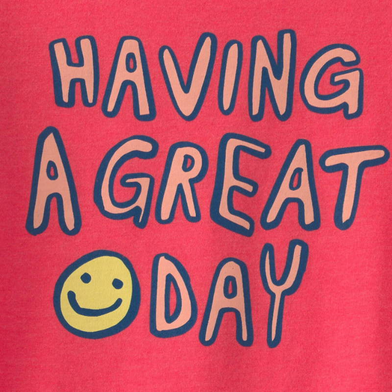 Camiseta manga corta con estampado "Having a Great Day" para niño