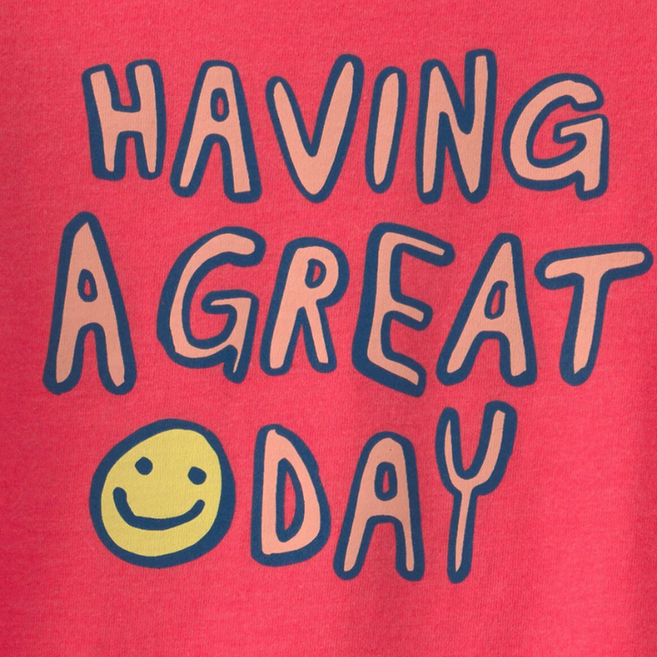 Camiseta manga corta con estampado "Having a Great Day" para niño