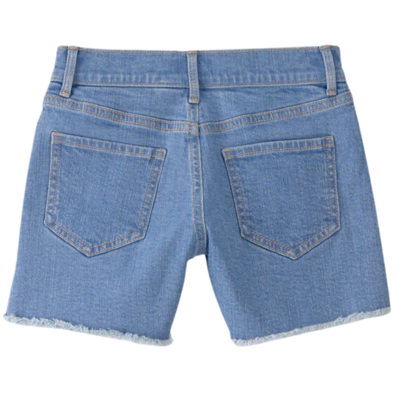 Short de mezclilla para niña con bordado de cerezas