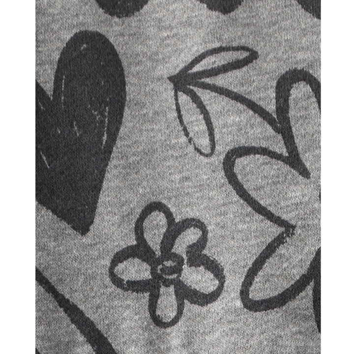 Vestido con forro de franela con diseño de corazones