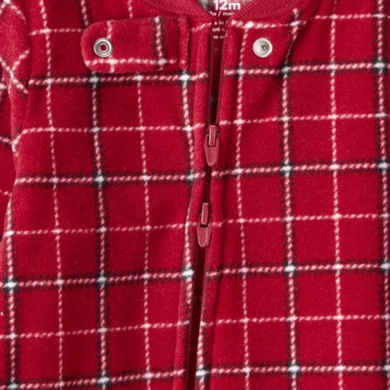 Pijama 1 pieza con estampado de cuadros para bebé