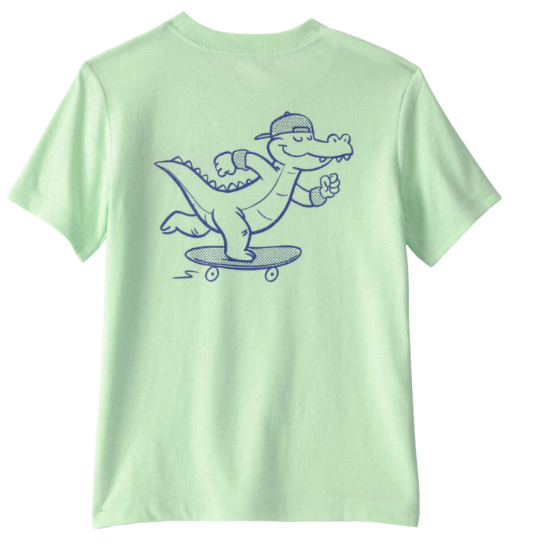 Camiseta verde estampada de cocodrilo para niño 🐊🛹💚