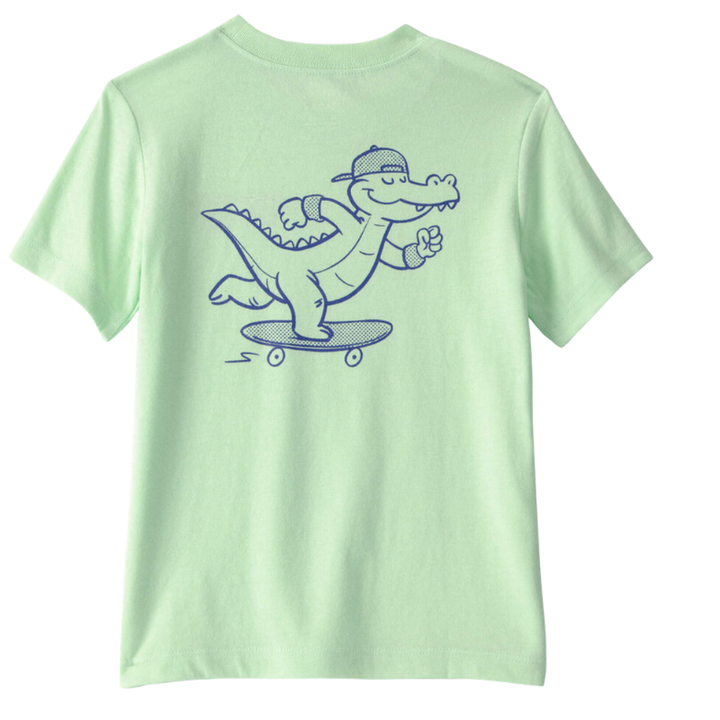 Camiseta verde estampada de cocodrilo para niño 🐊🛹💚