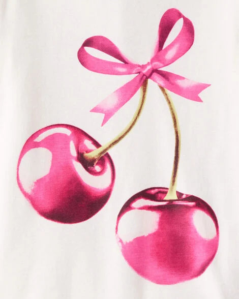 Pijama de 4 piezas con estampado cerezas