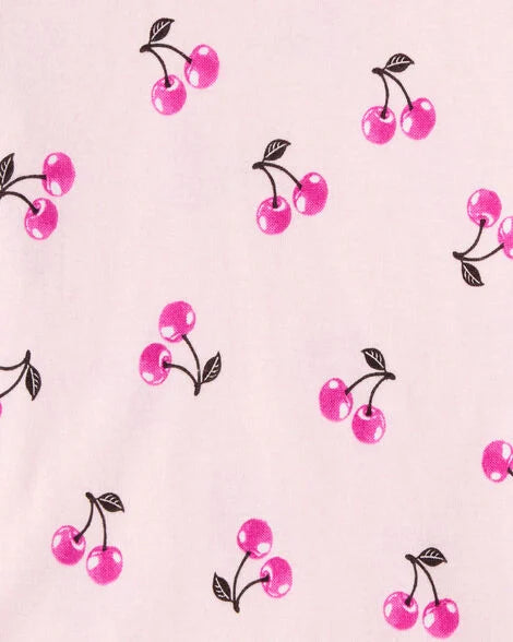 Pijama de 4 piezas con estampado cerezas
