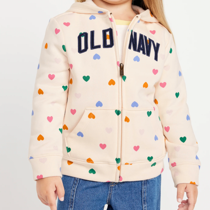 Suéter hoodie Old Navy corazones multicolor niña 🤍🌈