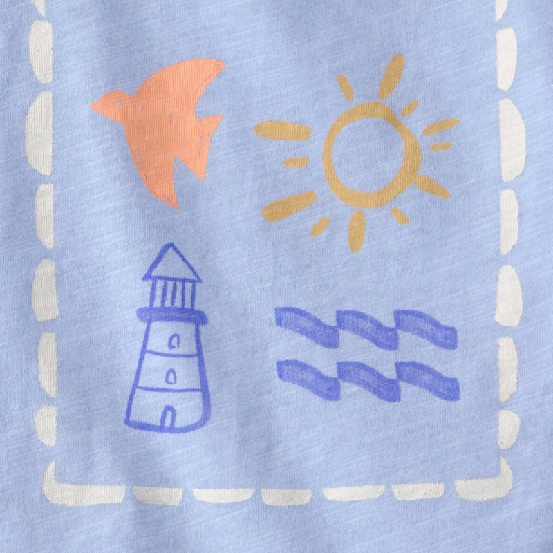 Conjunto 2 piezas camiseta de faro y short a rayas para bebito