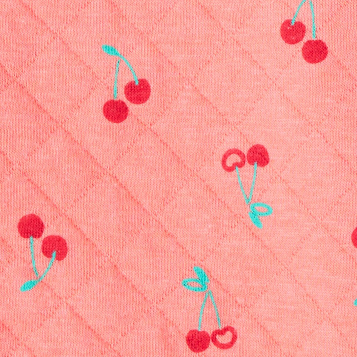 Conjunto 3 piezas cherry acolchado rosado con pantalón azul