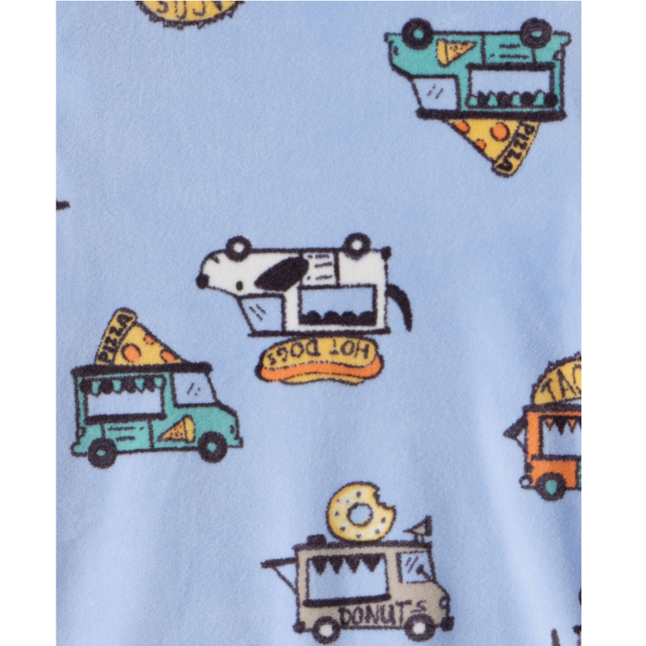 Pijama de 2 piezas franela suave detalle carritos