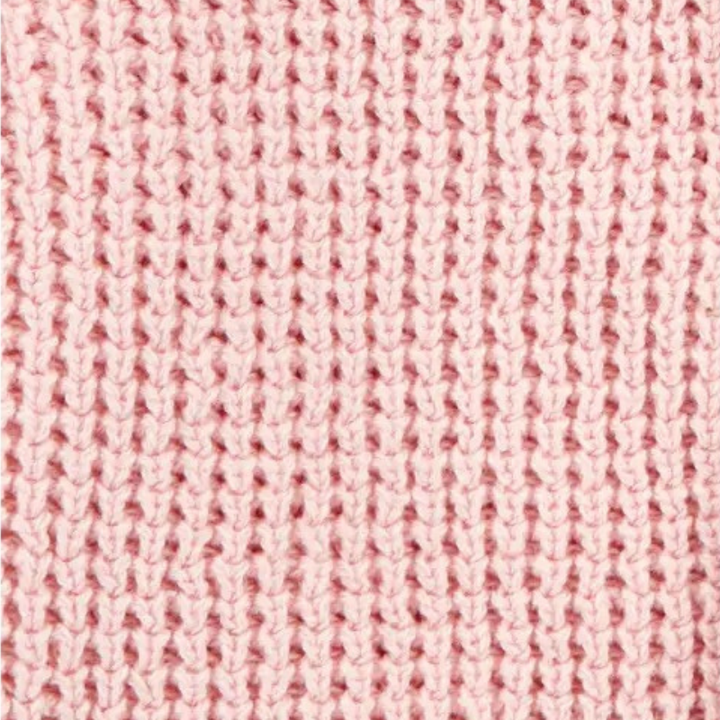 Cardigan tejido con capucha rosado para bebé