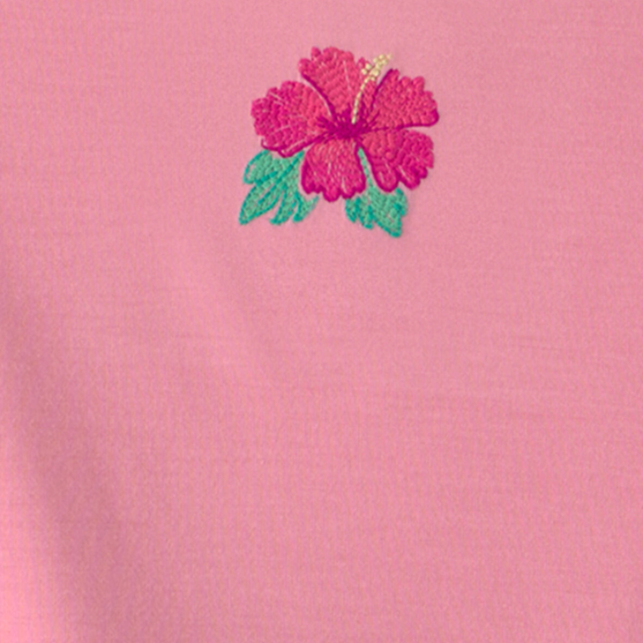 Pijama 2 piezas rosado con flor para niña