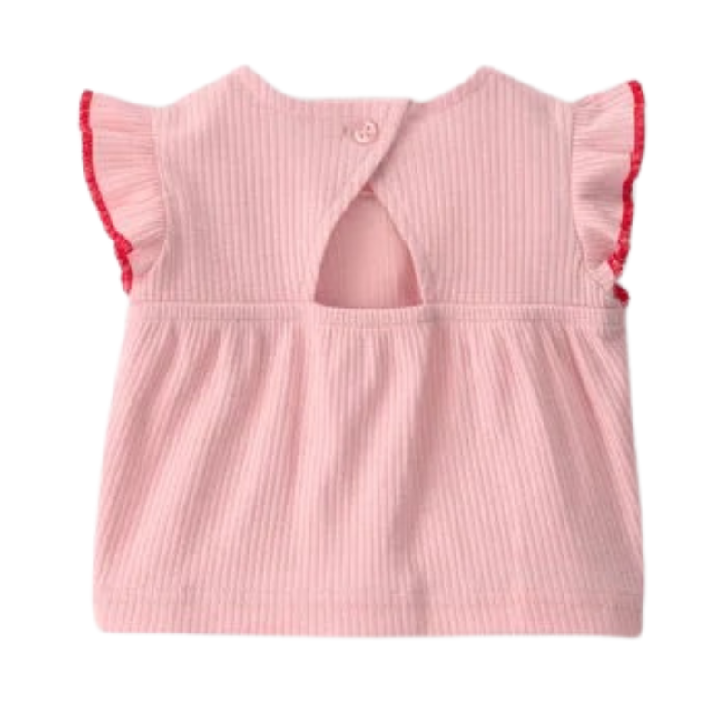 Conjunto de 3 piezas con blusa, short y diadema para bebita