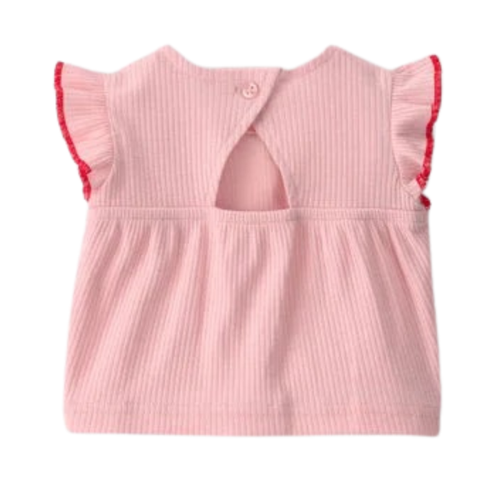 Conjunto de 3 piezas con blusa, short y diadema para bebita