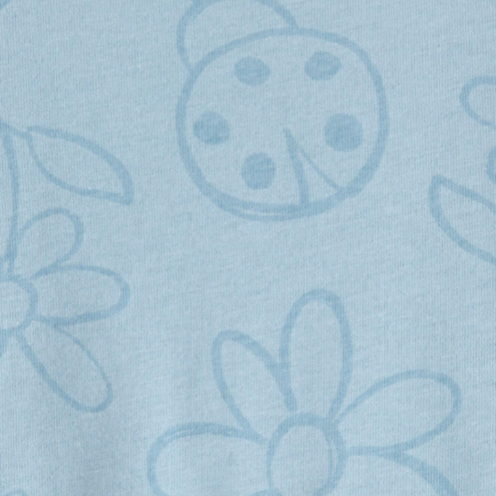 Vestido de manga corta con estampado floral y mariquitas para niña