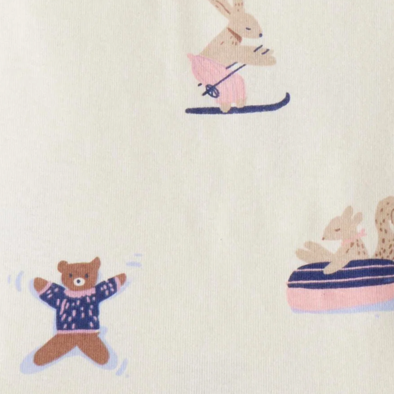 Pijama 4 piezas de algodón con conejita para niña