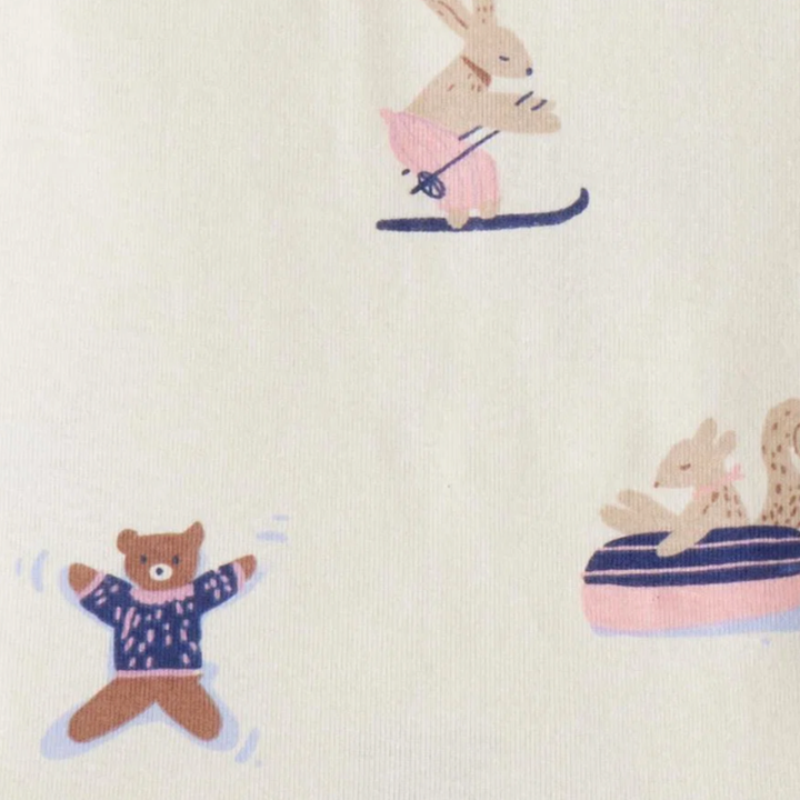 Pijama 4 piezas de algodón con conejita para niña