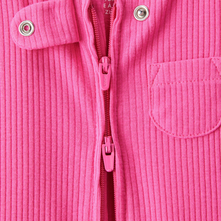 Pijama rosada con zipper de doble vía para bebé 🩷✨