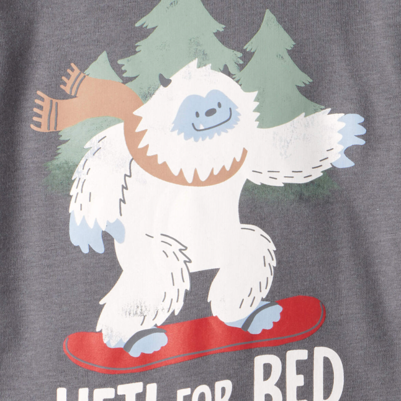 Pijama 4 piezas 100% algodón con estampado de Yeti para niño