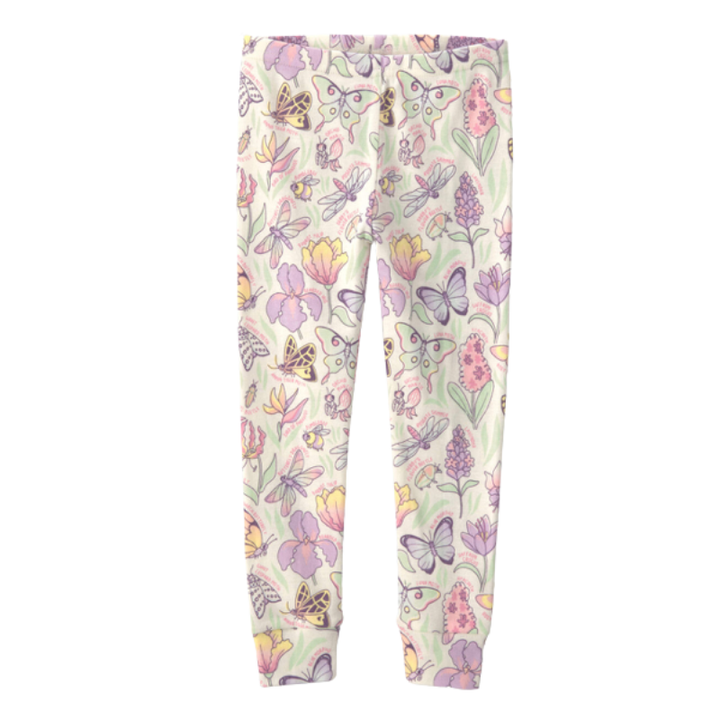 Pijama 2 piezas de mariposas y flores para niña