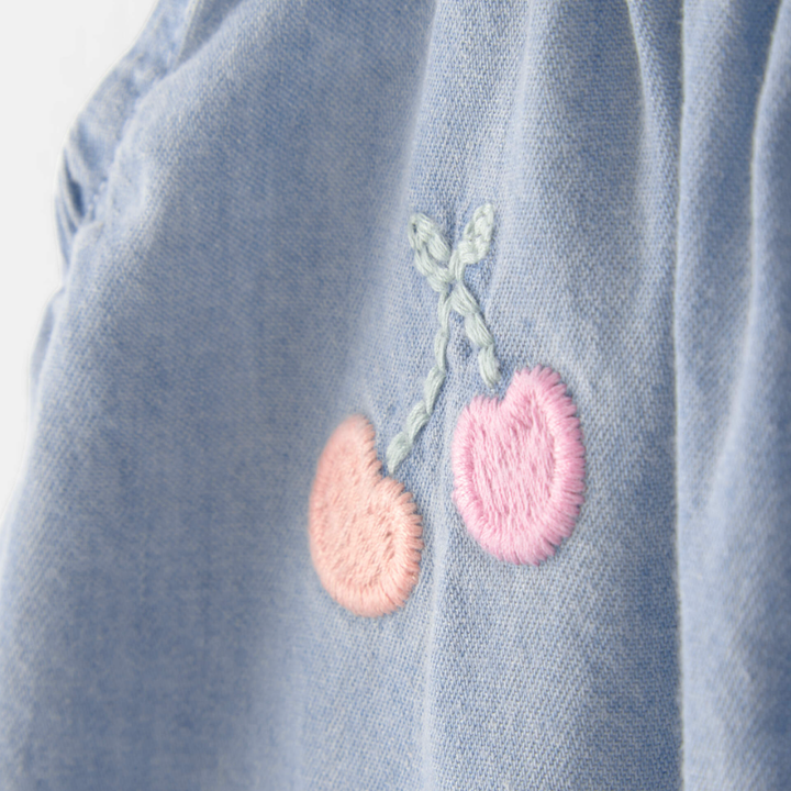 Jumper de chambray sin mangas para bebita