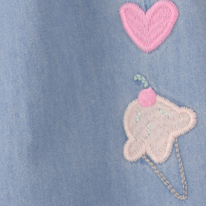 Jumper de chambray sin mangas para bebita
