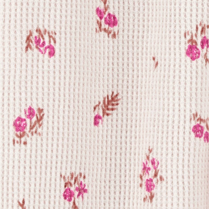 Pijama rosada con zipper de doble vía para bebé floral