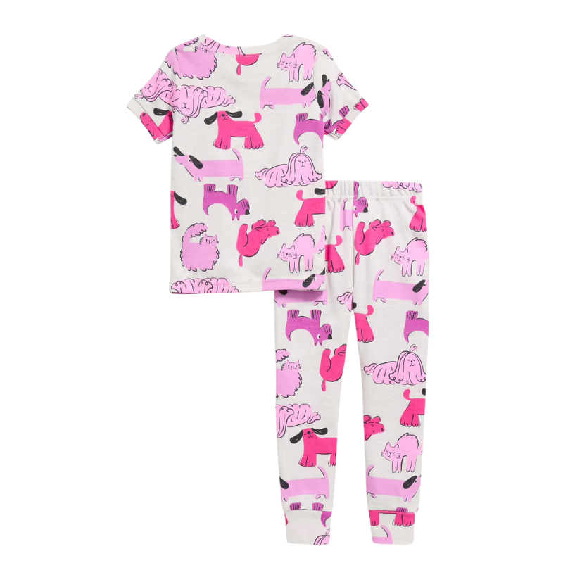 Pijama de 2 piezas estampada de perritos para niña