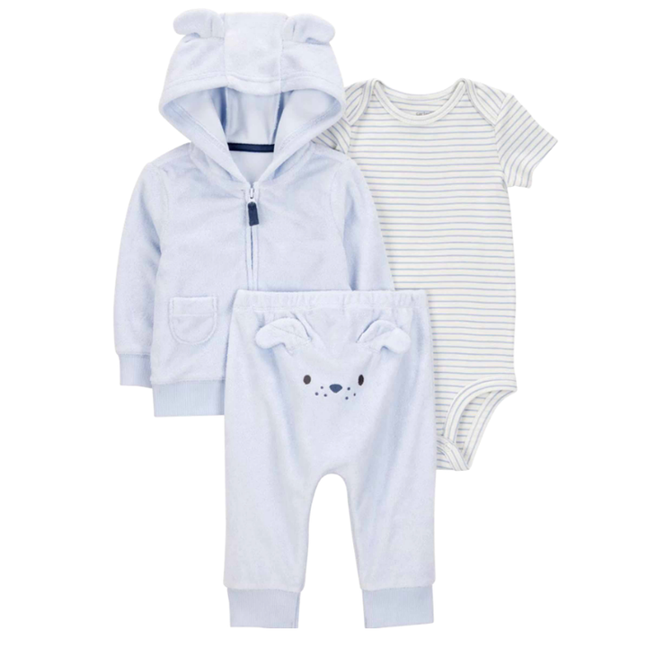Set 3 piezas perrito celeste para bebé 🐶🩵