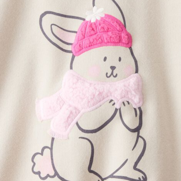 Abrigo afelpado con diseño de conejita para niña