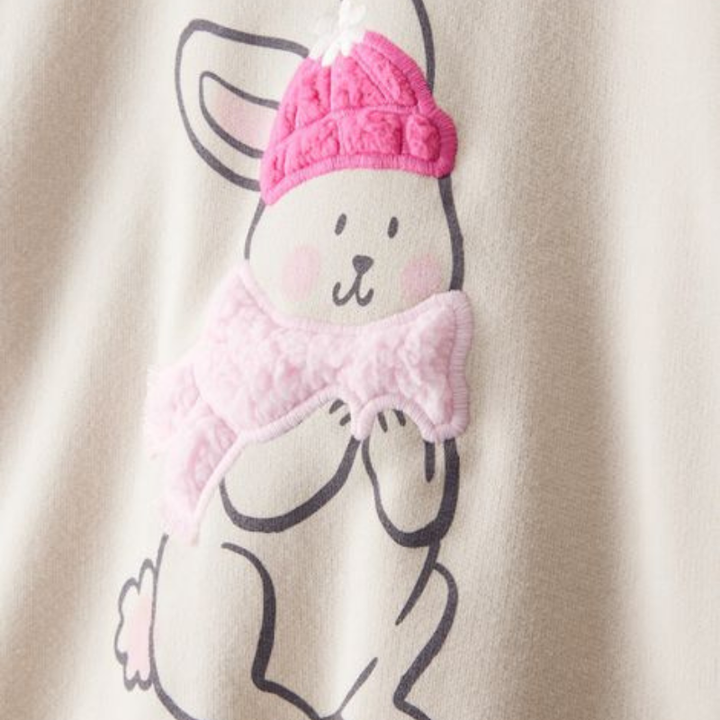 Abrigo afelpado con diseño de conejita para niña