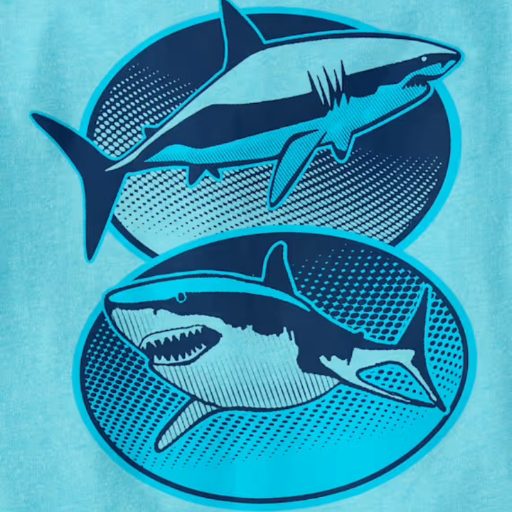 Camiseta celeste con tiburones para niño