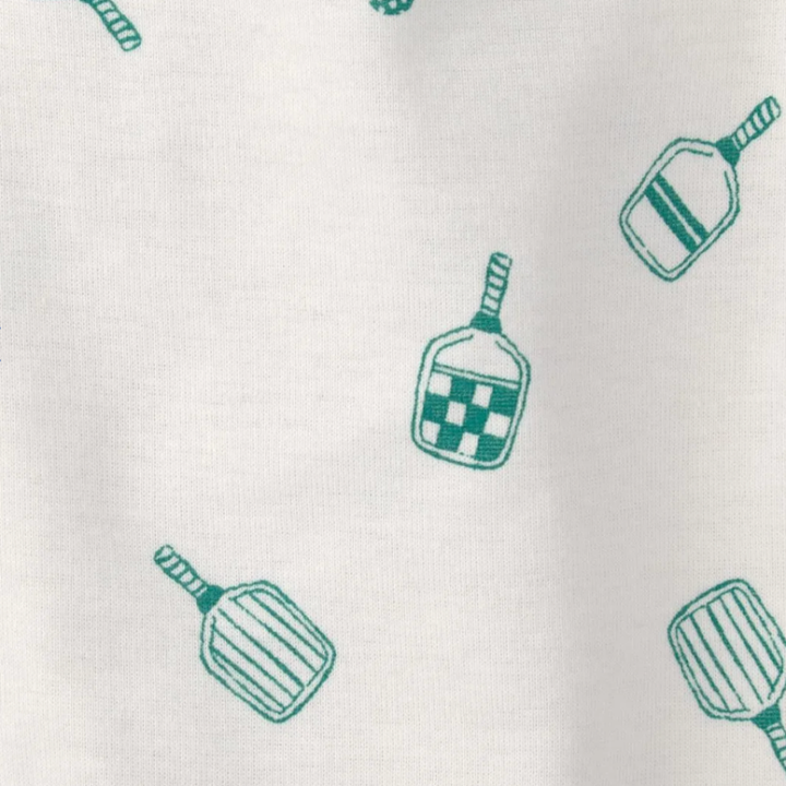 Set de 5 mamelucos de manga corta para bebito con estampados deportivos