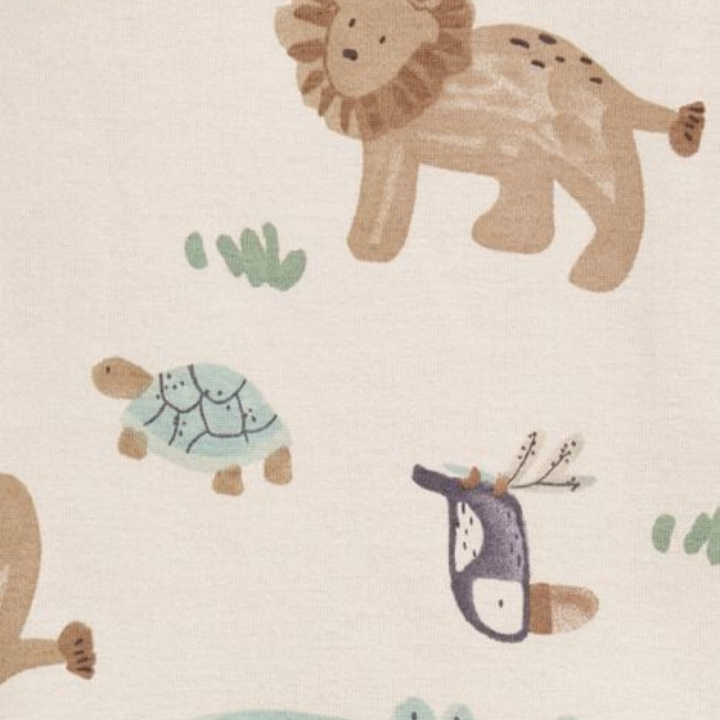 Conjunto 2 piezas, overol con camiseta manga larga detalle animalitos