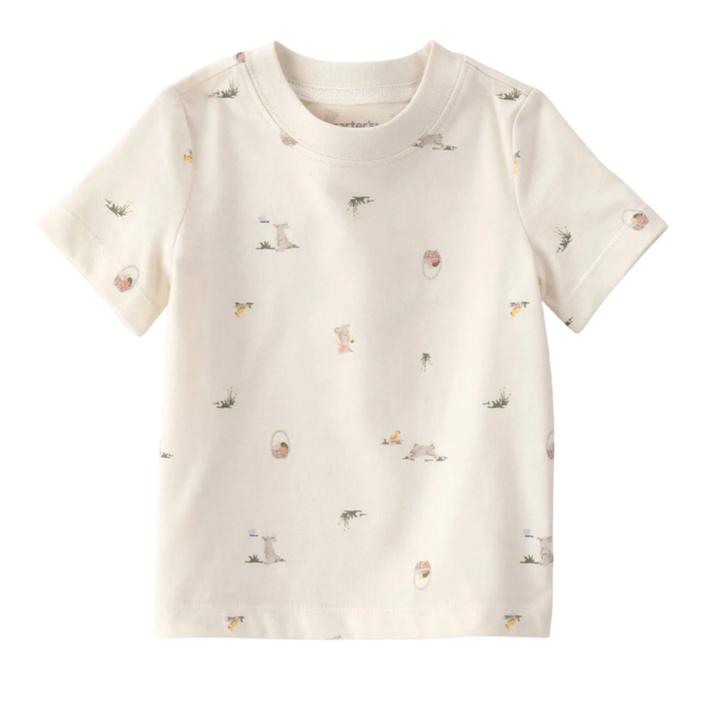 Conjunto de 2 piezas para bebito con camiseta y overol corto celeste
