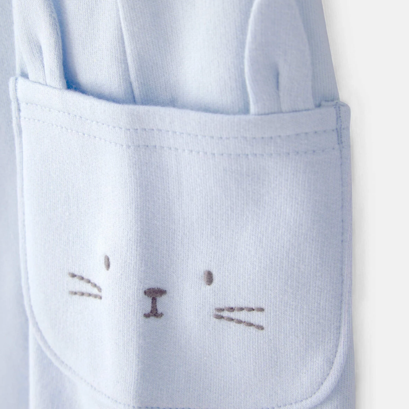 Conjunto de 2 piezas para bebito con camiseta y overol corto celeste