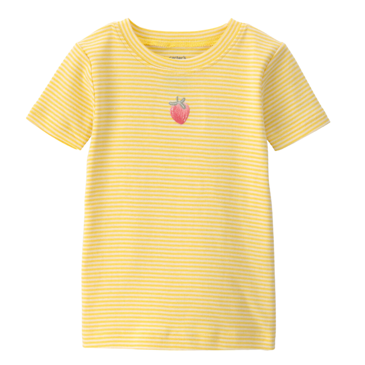 Pijama de 2 piezas de algodón con fresitas para niña