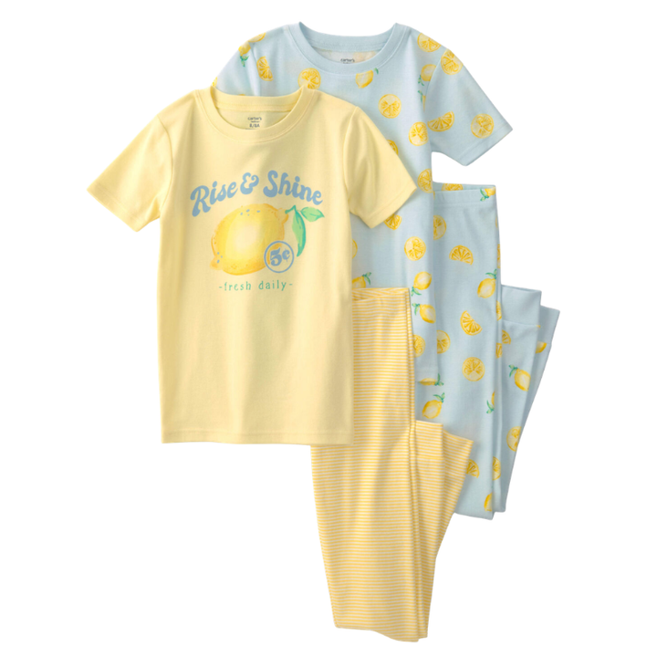 Pijama de Niña 4 Piezas – Limones 🍋💛