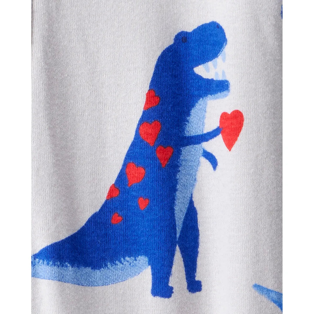 Pijama 1 pieza con pie de algodón para niño con estampado de dinosaurios